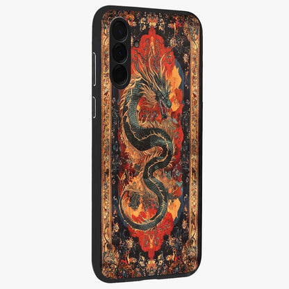 Inferno Dragon Soul Glass Case upright view showcasing intense dragon artwork with fantasy fire theme.