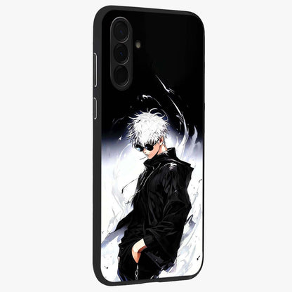 Limitless Shadow King Glass Case upright view showcasing bold shadow warrior artwork with epic fantasy theme.