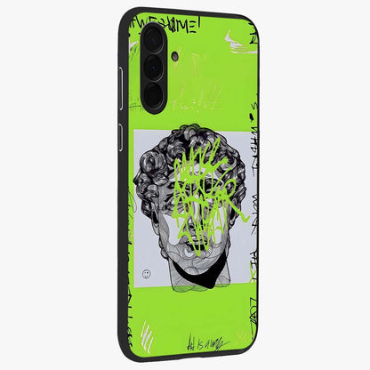 Neo Graffiti Rebellion Glass Case upright view showcasing colorful graffiti artwork with bold modern street style.