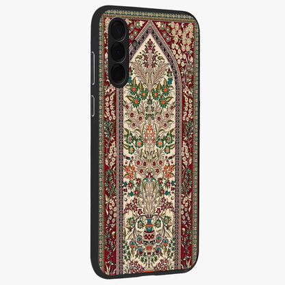 Persian Inspired Glass Case upright view showcasing decorative Persian artwork with rich heritage theme.