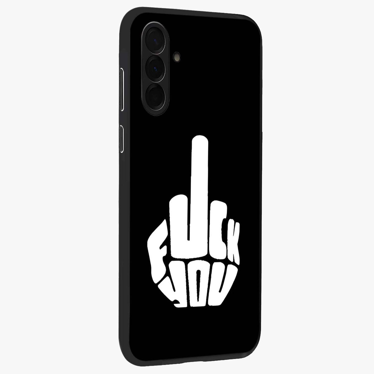 Rebel Mode On Glass Case upright view showcasing striking statement artwork with bold rebellious theme.