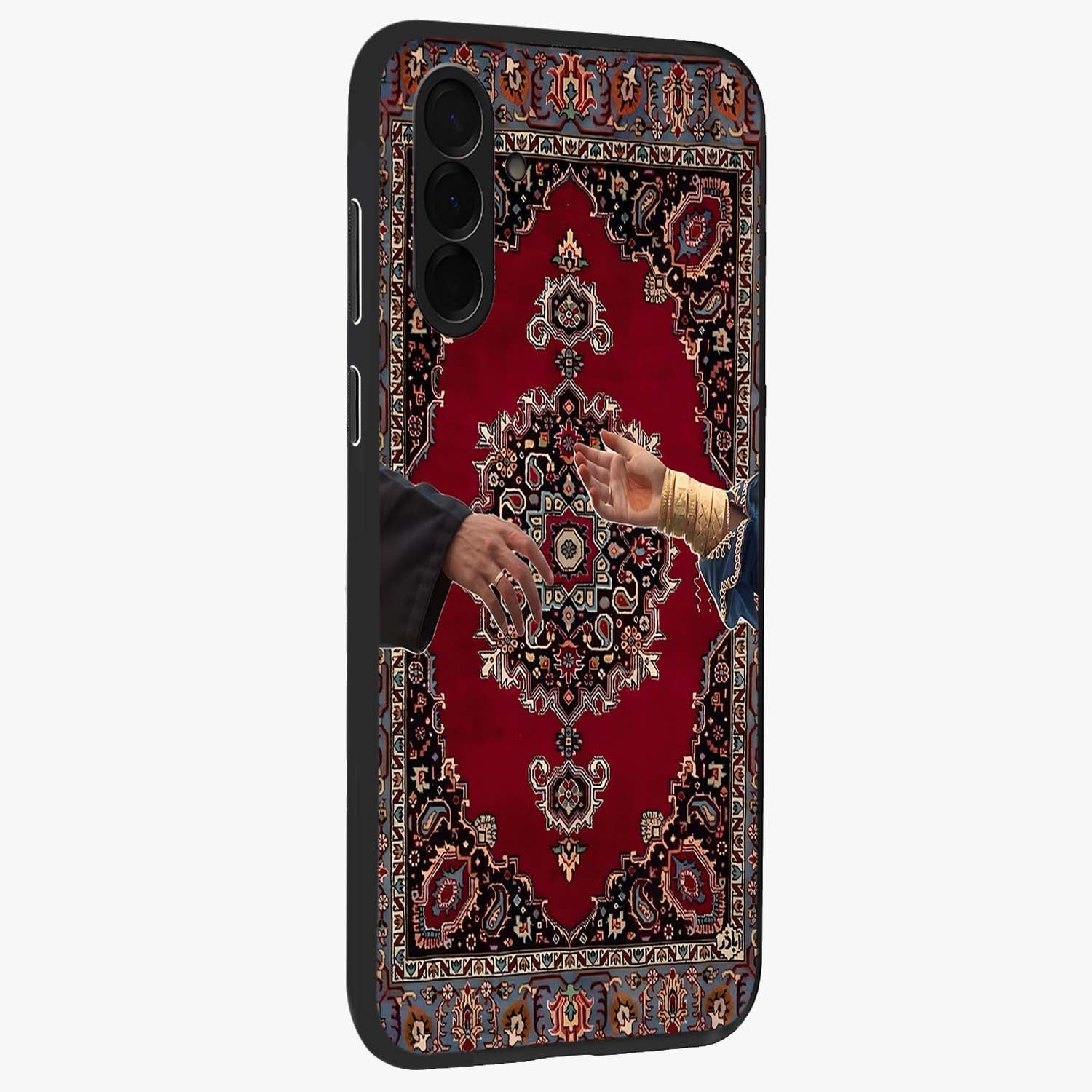 Royal Touch Reach Glass Case upright view showcasing stylish royal inspired artwork with graceful theme.