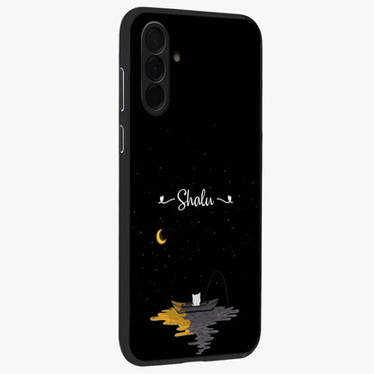 Silent Night Row Glass Case upright view showcasing tranquil night artwork with serene landscape theme.