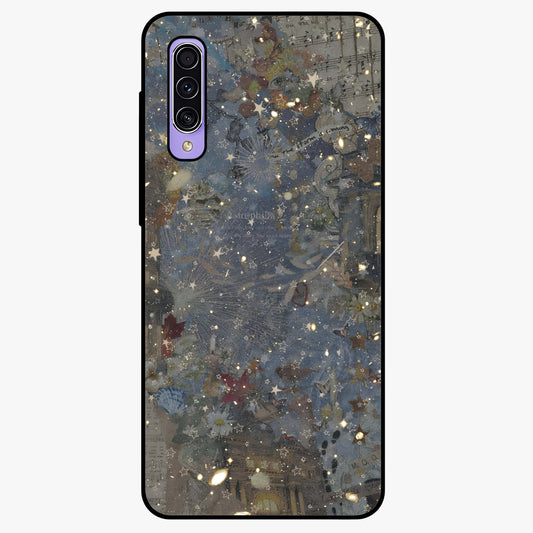 Aesthetic Astrolophia Glass Case showing flat back view with dreamy aesthetic design and glossy glass finish.