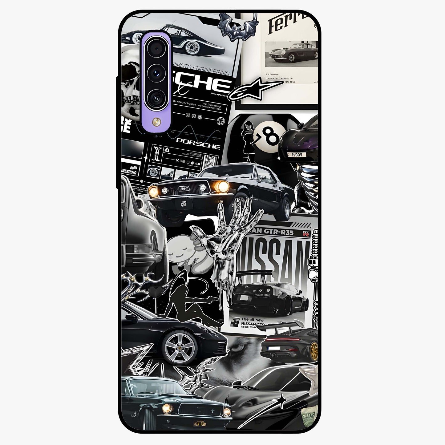 Aesthetic Dark Love Glass Case showing flat back view with dark romantic artwork and glossy glass finish.