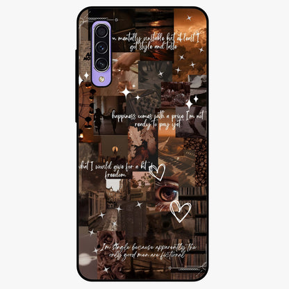 Bittersweet Aesthetic Chaos Glass Case showing flat back view with artistic chaotic aesthetic design and glossy glass finish.