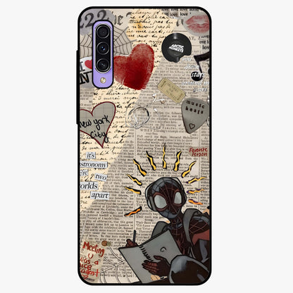 City Dream Sketch Glass Case showing flat back view with artistic city skyline sketch artwork and glossy glass finish.