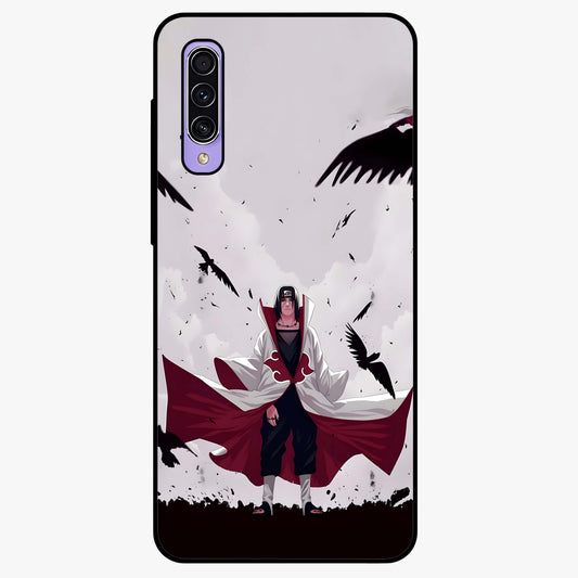Crimson Crow Ascension Glass Case showing flat back view with mystical crow artwork and glossy glass finish.