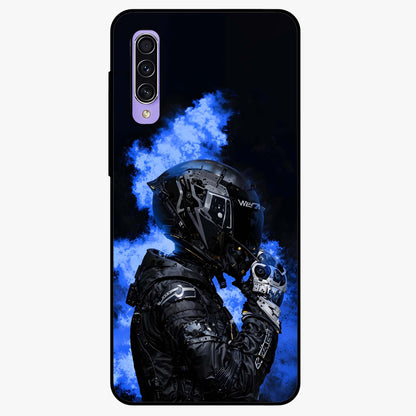 Cyber Sentinel Protocol Glass Case showing flat back view with futuristic cyber themed artwork and glossy glass finish.