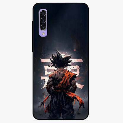 Dark Warrior In Rain Glass Case showing flat back view with warrior artwork in rainy atmosphere and glossy glass finish.
