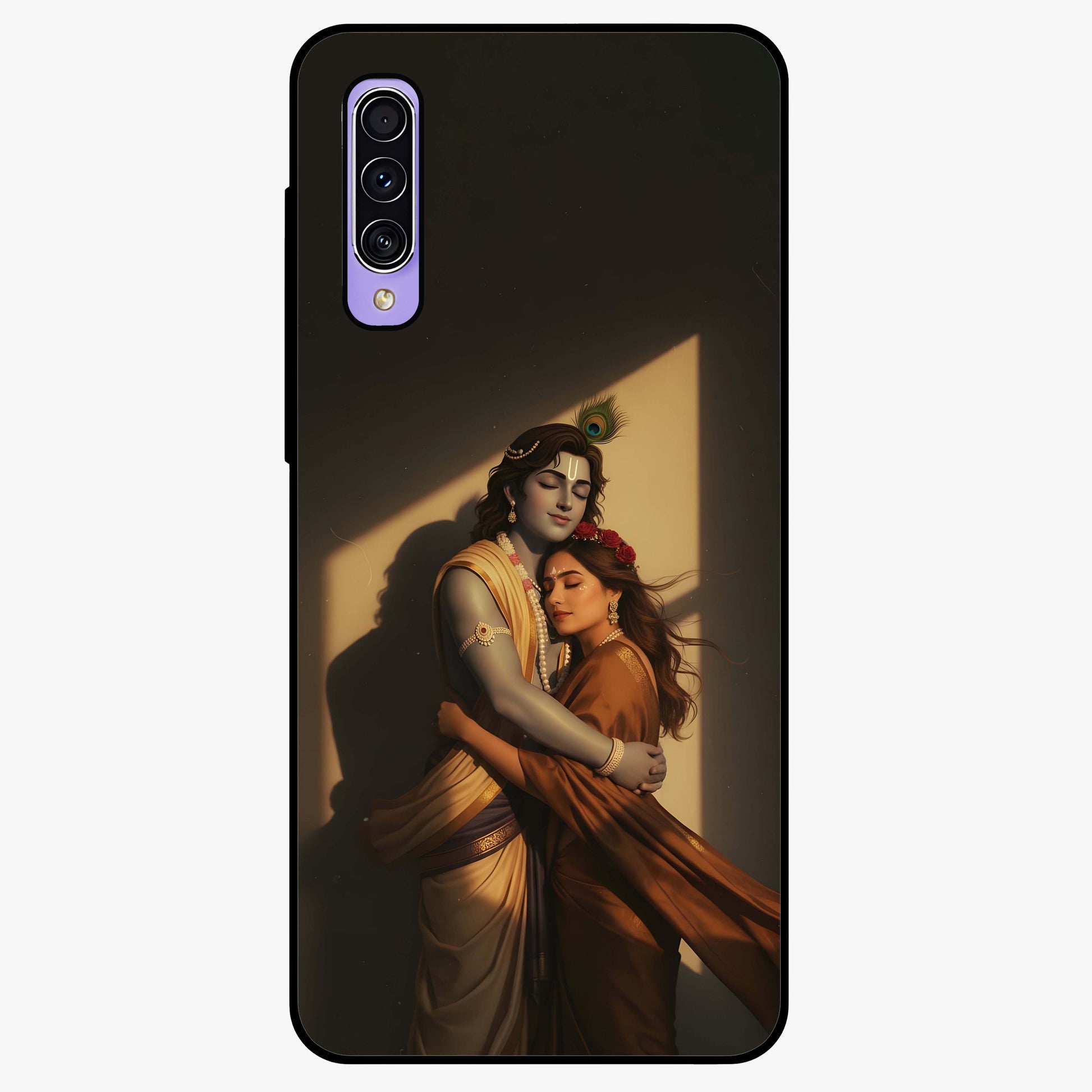 Divine Eternal Love Glass Case showing flat back view with spiritual love themed artwork and glossy glass finish.
