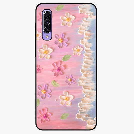 Dreamy Painted Garden Glass Case showing flat back view with artistic painted floral garden artwork and glossy glass finish.