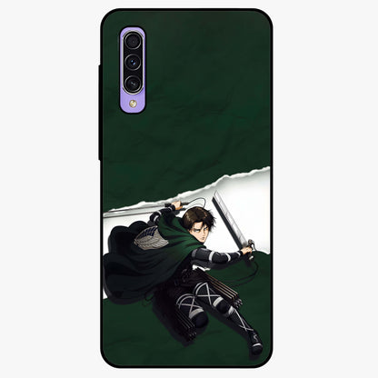 Emerald War Vanguard Glass Case showing flat back view with powerful warrior themed artwork and glossy glass finish.