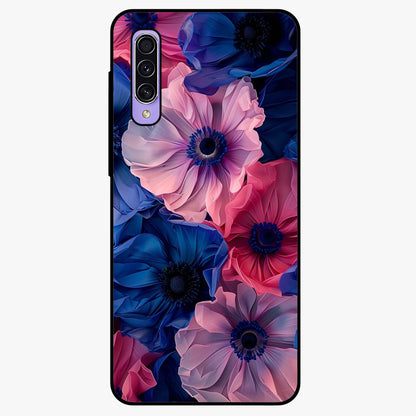Flower Paper Art Pattern Glass Case showing flat back view with paper cut style floral artwork and glossy glass finish.