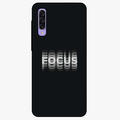 Focused Blade Discipline Glass Case showing flat back view with warrior sword themed artwork and glossy glass finish.