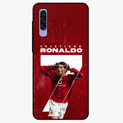 Goal Celebration Legacy Glass Case showing flat back view with football celebration inspired artwork and glossy glass finish.