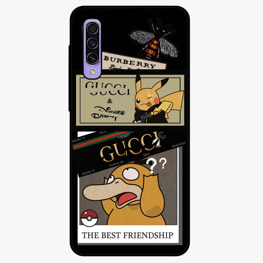 Gucci Play Mashup Glass Case showing flat back view with luxury inspired graphic artwork and glossy glass finish.