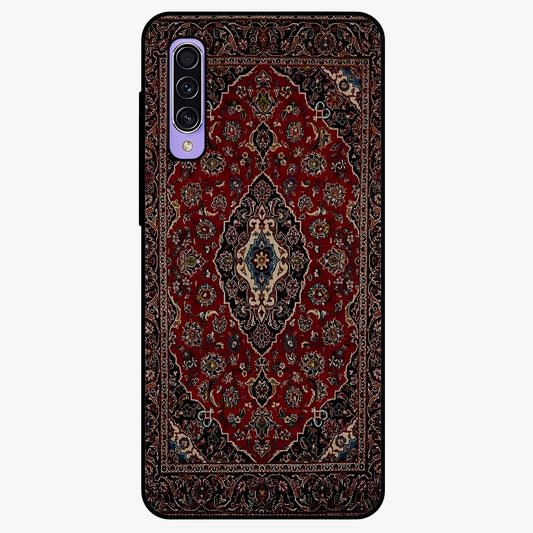 Heritage Carpet Royale Glass Case showing flat back view with ornate Persian carpet inspired pattern and glossy glass finish.