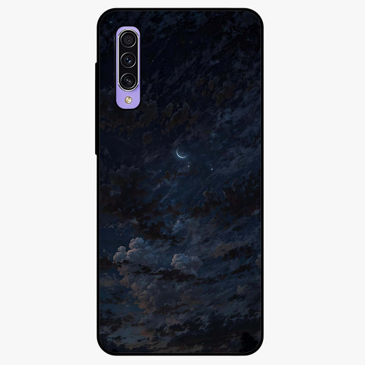 Lunar Veil Silence Glass Case showing flat back view with mystical moon veil artwork and glossy glass finish.