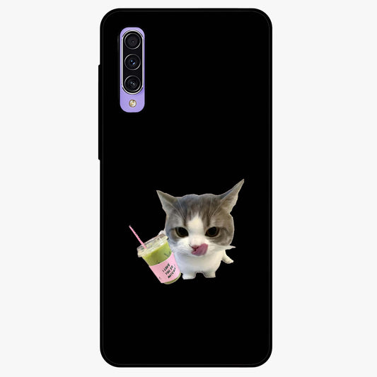Matcha Cat Style Glass Case showing flat back view with cute matcha themed cat artwork and glossy glass finish.