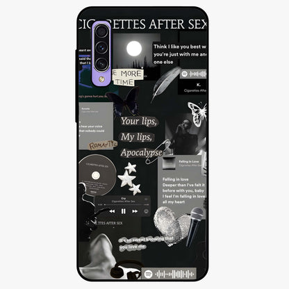 Midnight Love Echo Glass Case showing flat back view with romantic midnight themed artwork and glossy glass finish.