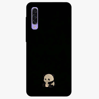 Midnight Panda Love Glass Case showing flat back view with cute panda themed artwork and glossy glass finish.