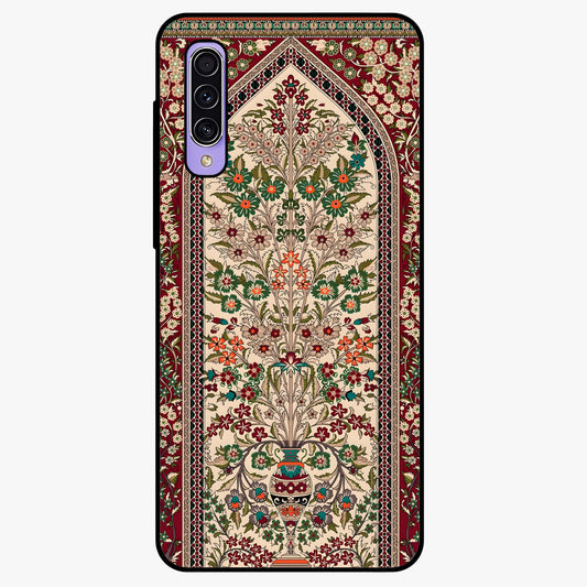 Persian Inspired Glass Case showing flat back view with ornate Persian style pattern artwork and glossy glass finish.