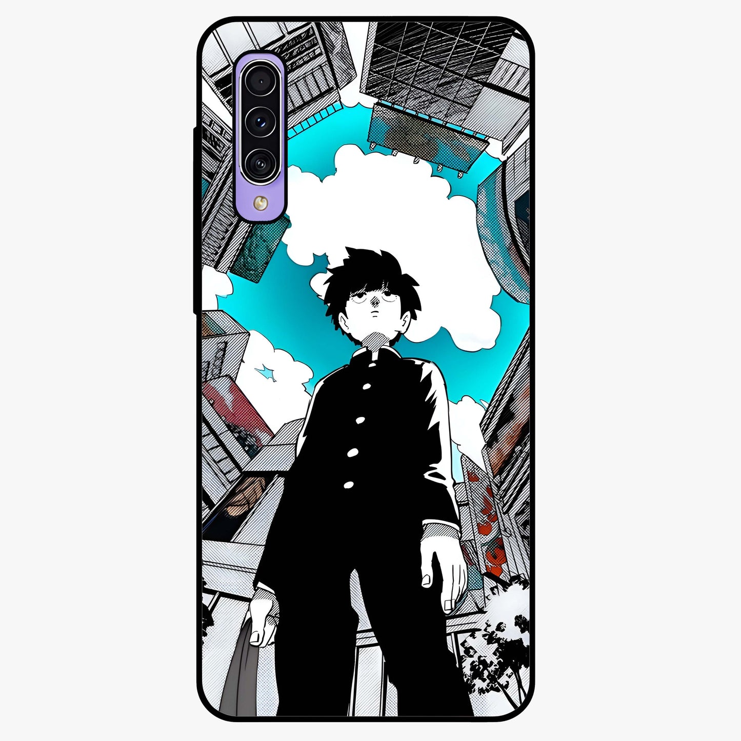 Silent Psychic Awakening Glass Case showing flat back view with mystical psychic themed artwork and glossy glass finish.