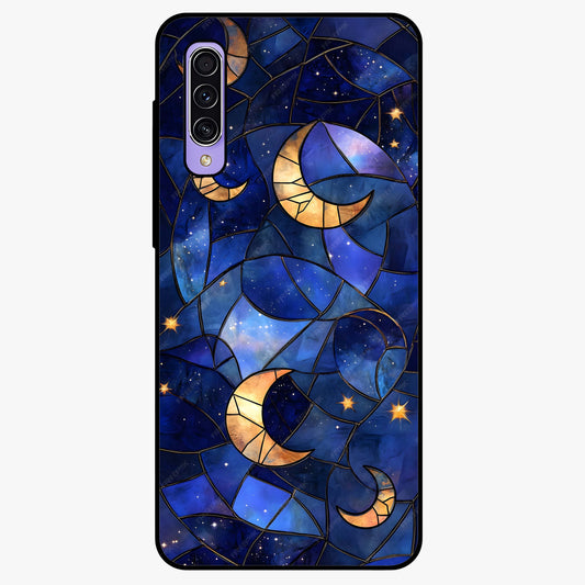 Starlit Sky Tapestry Glass Case showing flat back view with decorative starry sky tapestry artwork and glossy glass finish.