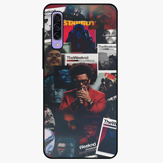 The Weeknd Glass Case showing flat back view with music inspired artistic portrait artwork and glossy glass finish.