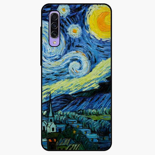 Van Gogh Art Glass Case showing flat back view with classic painterly artwork inspired by Van Gogh style and glossy glass finish.