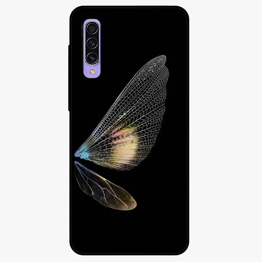 Whispers Of Wings Glass Case showing flat back view with graceful wing inspired artwork and glossy glass finish.