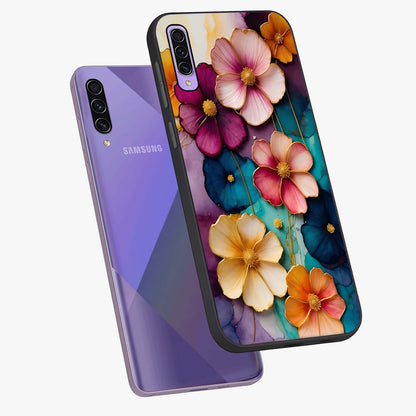 Artlyn Grace Flower Pattern Glass Case displayed in angled mockup highlighting delicate flower pattern design and smooth glass surface.