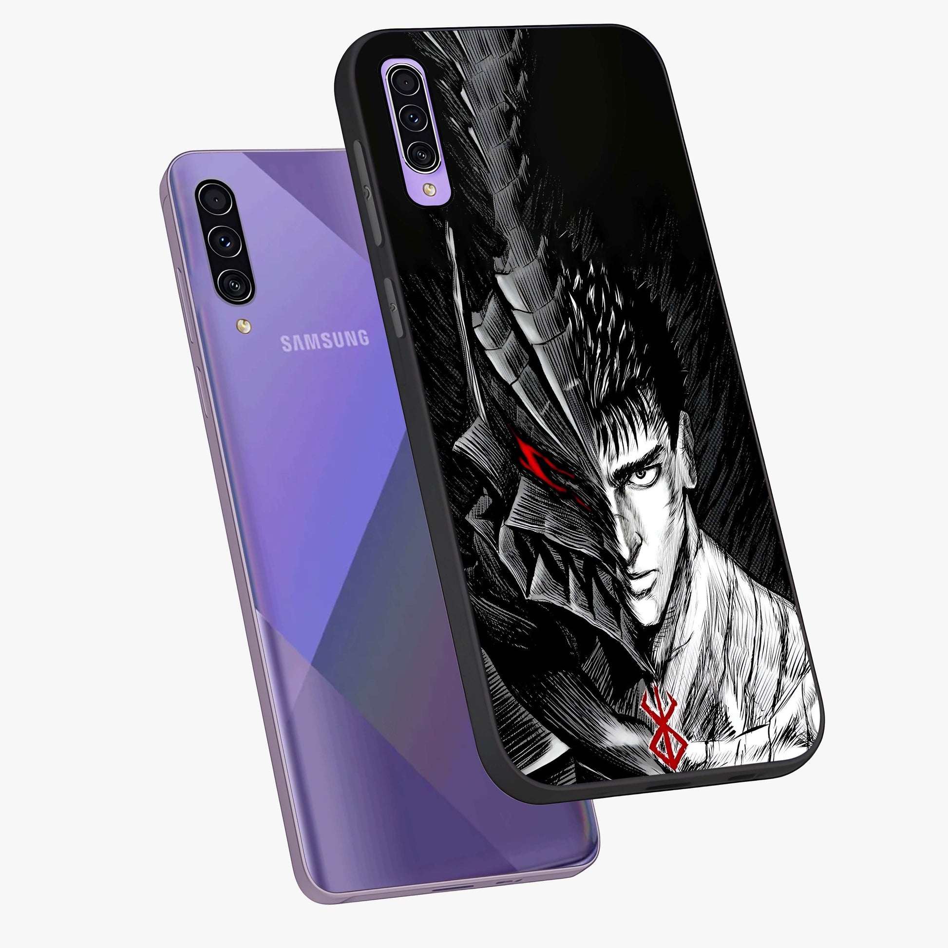 Berserker Blood Oath Glass Case displayed in angled mockup highlighting dark fantasy graphic design and powerful theme.