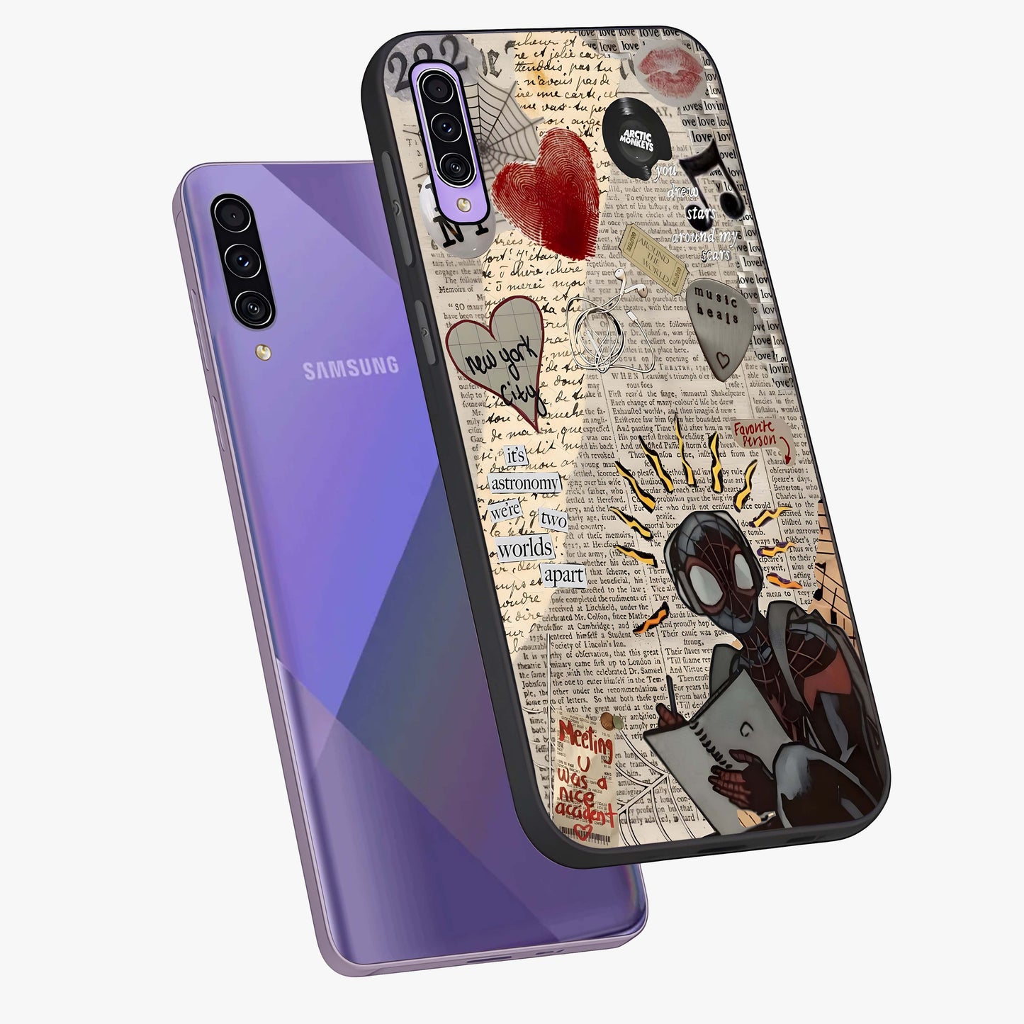 City Dream Sketch Glass Case displayed in angled mockup highlighting minimal city illustration with aesthetic sketch style.