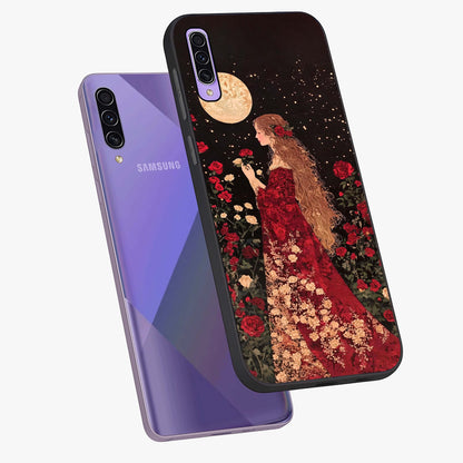 Crimson Dreams Glass Case displayed in angled mockup highlighting soft crimson aesthetic design with artistic theme.
