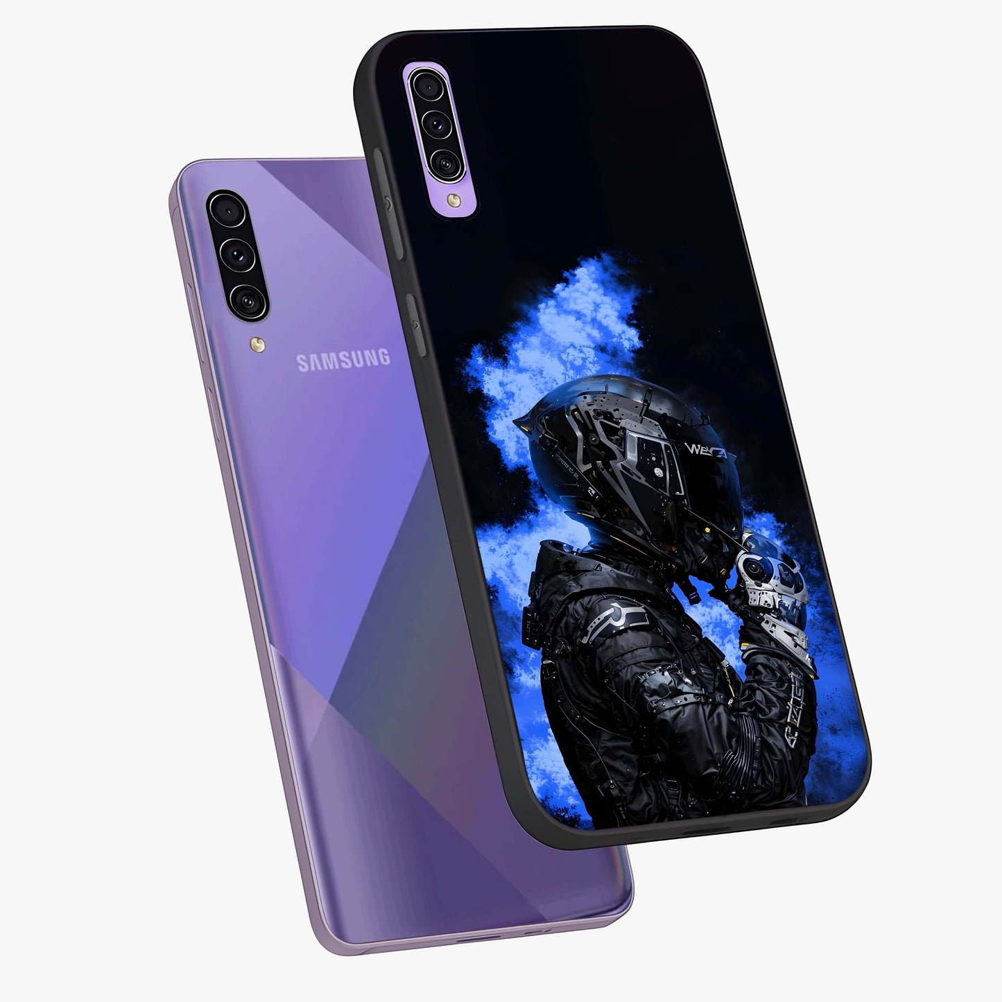 Cyber Sentinel Protocol Glass Case displayed in angled mockup highlighting digital cyber design with sci-fi aesthetic style.