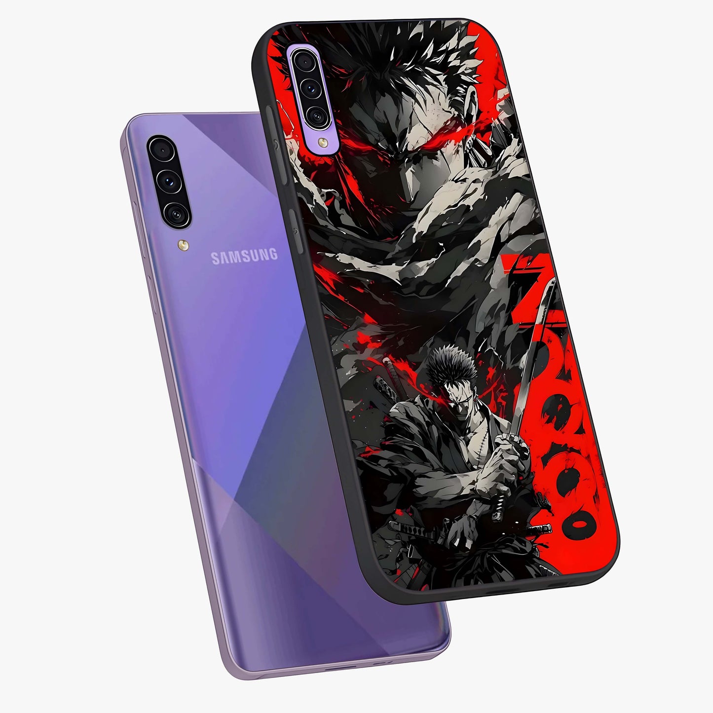 Demon Sword Resolve Glass Case displayed in angled mockup highlighting powerful demon sword illustration with dark fantasy aesthetic.