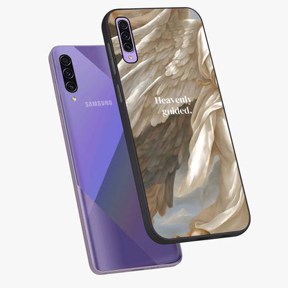 Divine Winged Grace Glass Case displayed in angled mockup highlighting graceful wing design with divine aesthetic style.