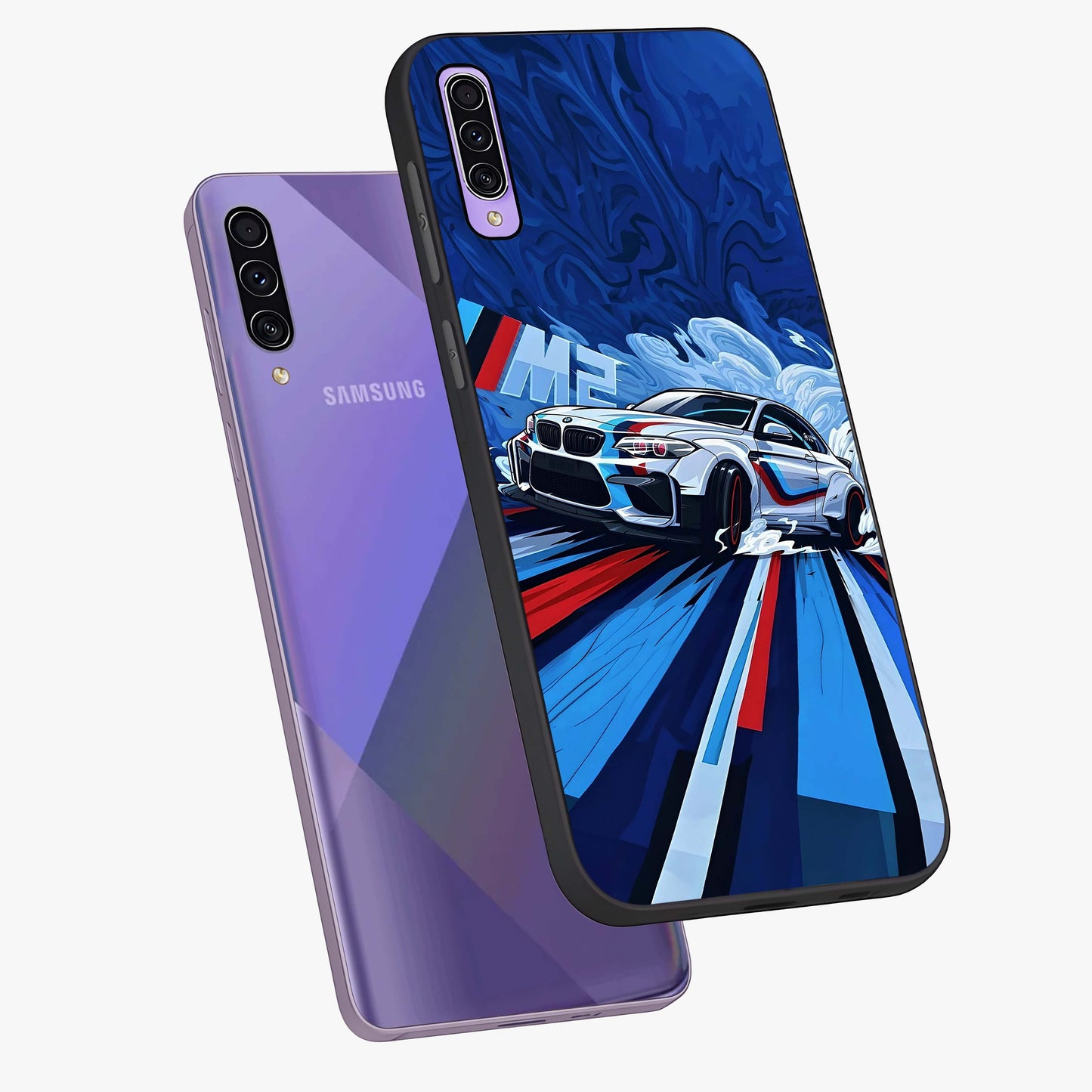 Drift Power Rush Glass Case displayed in angled mockup highlighting powerful drift car design with sporty aesthetic style.