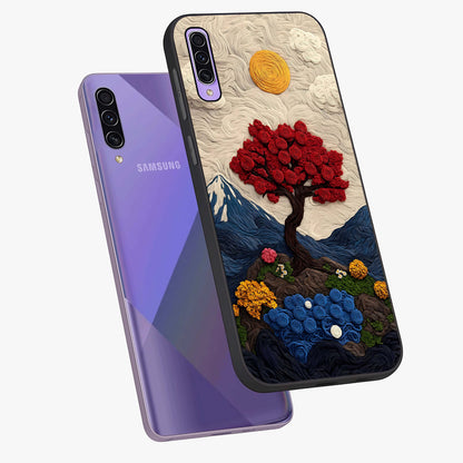 Eternal Nature Tapestry Glass Case displayed in angled mockup highlighting detailed botanical pattern with artistic aesthetic.