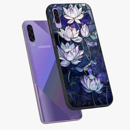 Gloss Petal Rush Glass Case displayed in angled mockup highlighting vibrant petal design with elegant floral aesthetic.