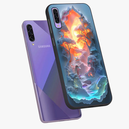 Glow Forest Portal Glass Case displayed in angled mockup highlighting mystical forest design with magical glowing aesthetic.