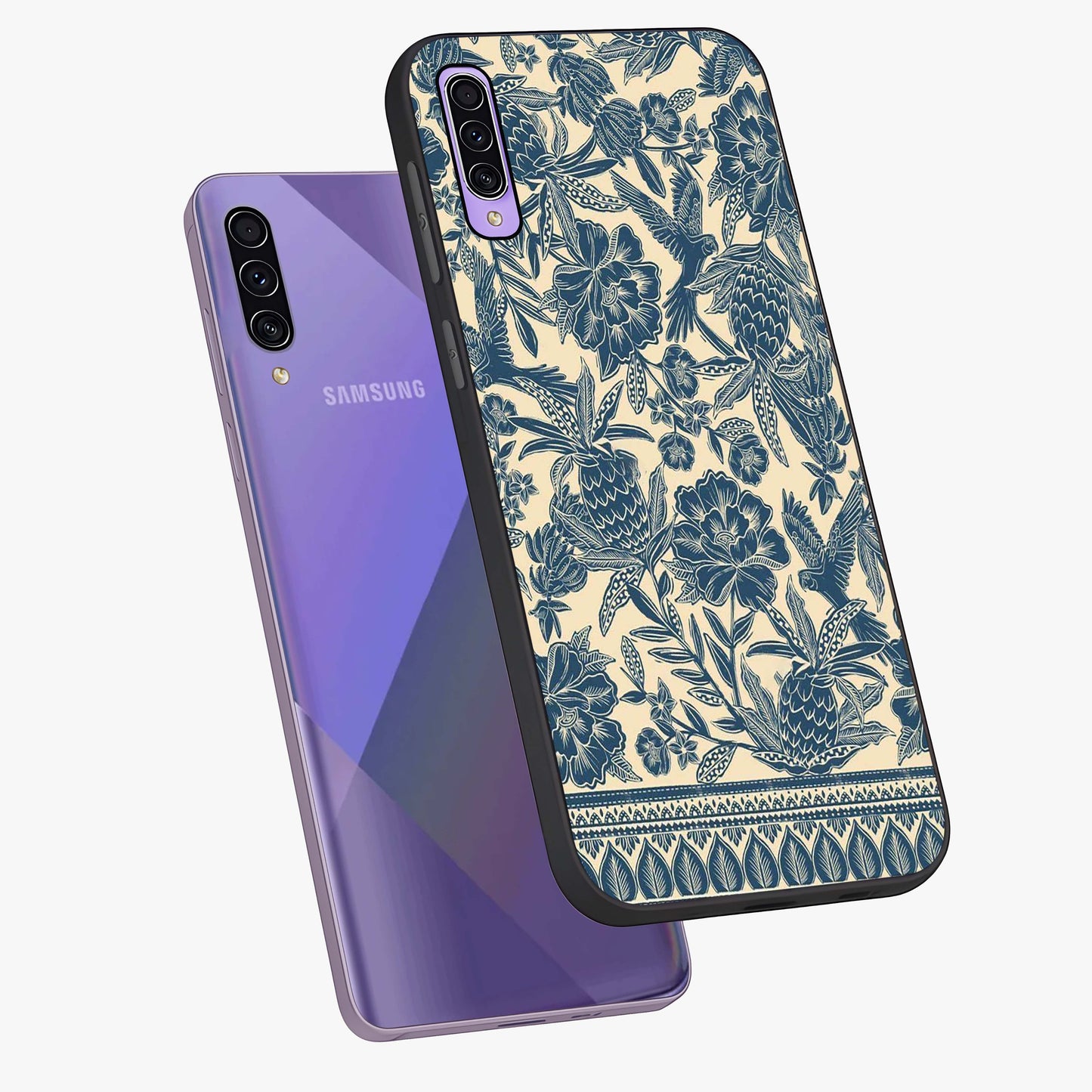 Heirloom Wild Bloom Glass Case displayed in angled mockup highlighting botanical bloom design with classic aesthetic style.