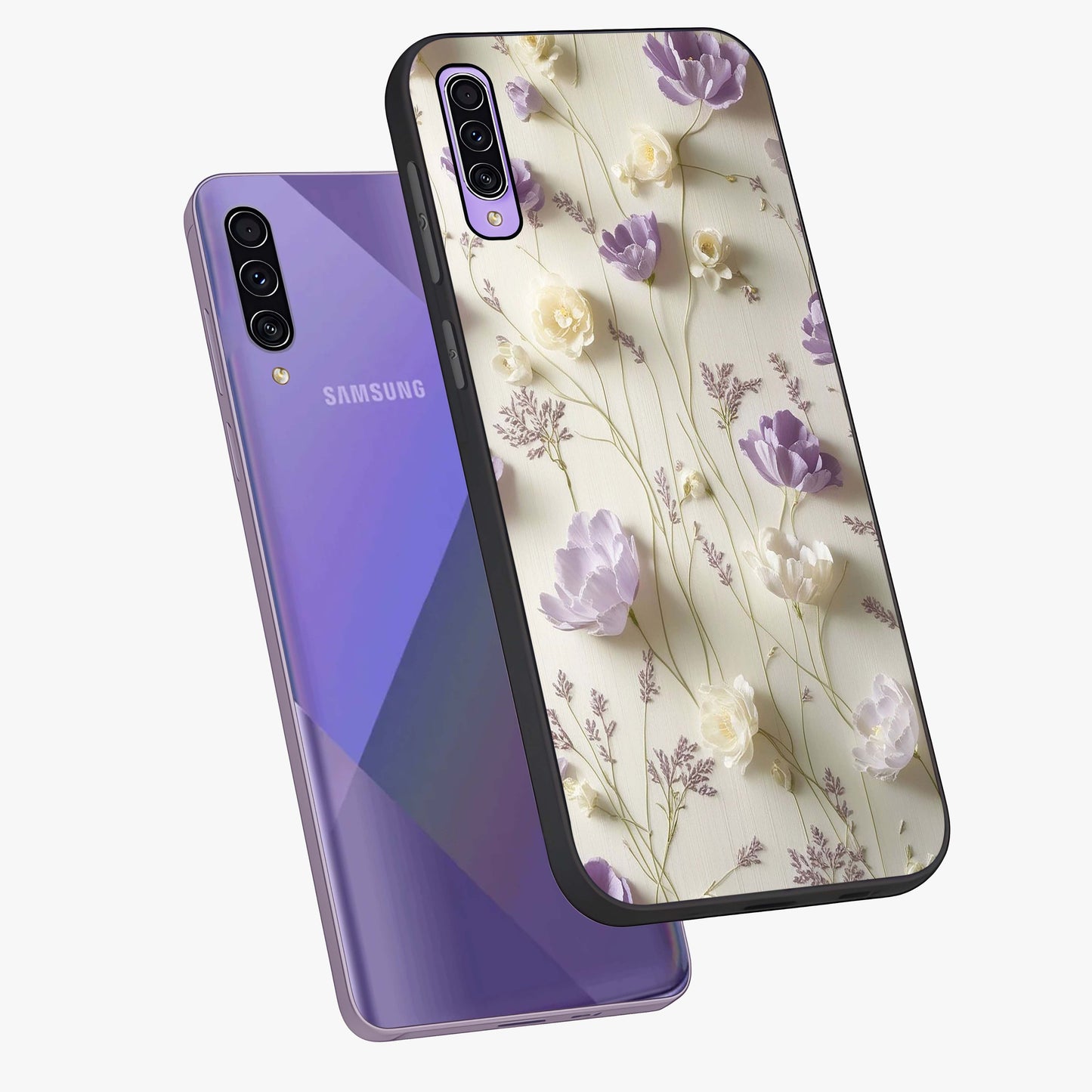 Lilac Breeze Harmony Glass Case displayed in angled mockup highlighting calm lilac breeze design with soothing aesthetic style.