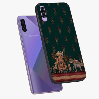 Macmerise Glass Case displayed in angled mockup highlighting trendy graphic design with sleek aesthetic style.