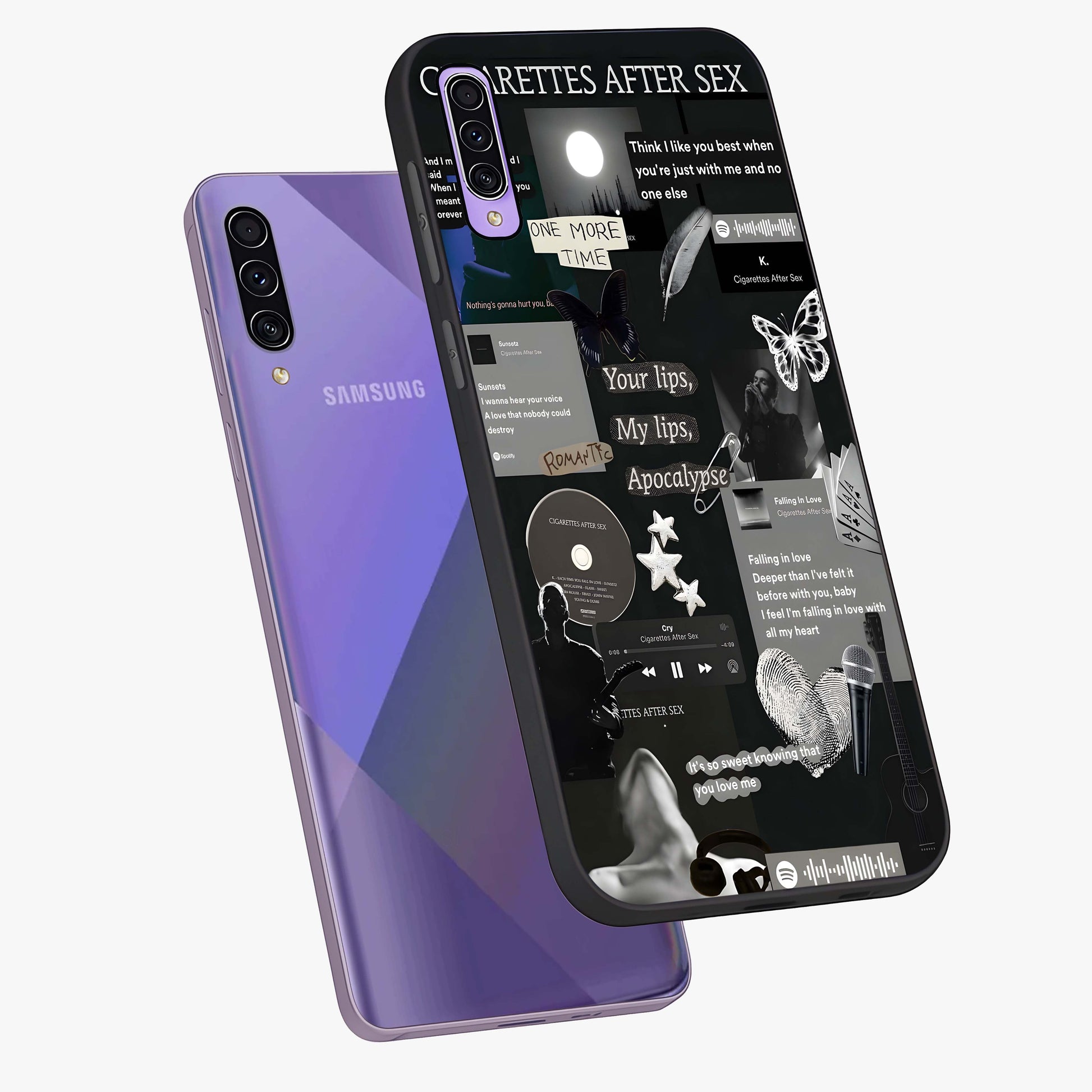 Midnight Love Echo Glass Case displayed in angled mockup highlighting elegant love inspired design with deep aesthetic style.