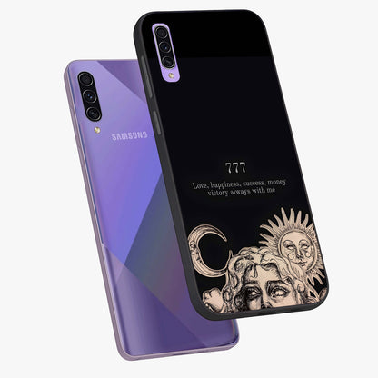 Mystic Victory Aura Glass Case displayed in angled mockup highlighting energetic aura design with bold mystical aesthetic.
