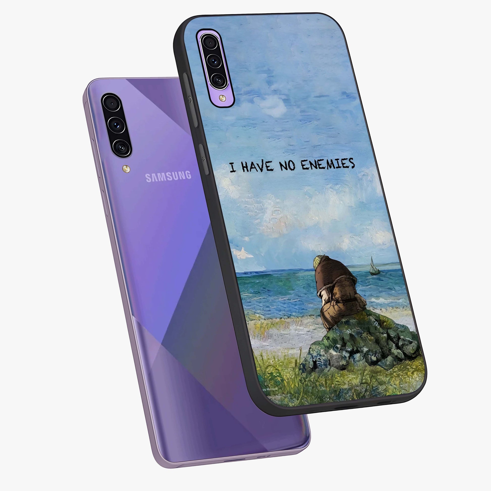 Peace Beyond War Glass Case displayed in angled mockup highlighting meaningful message design with artistic aesthetic style.