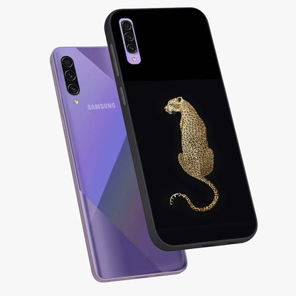 Regal Leopard Glass Case displayed in angled mockup highlighting powerful animal illustration with stylish wild aesthetic.